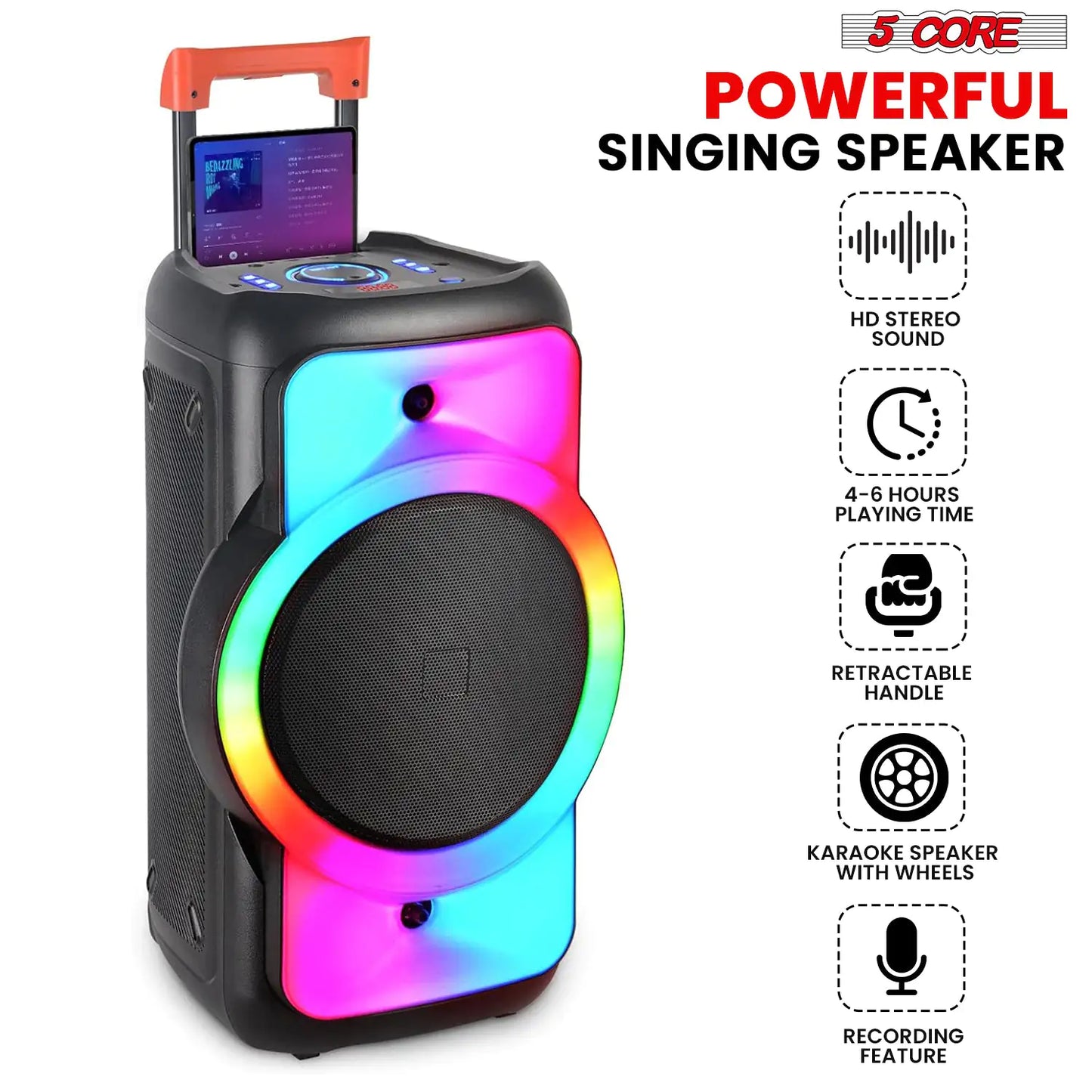 UltraBlast 12" Portable Party Speaker with Dual Mics