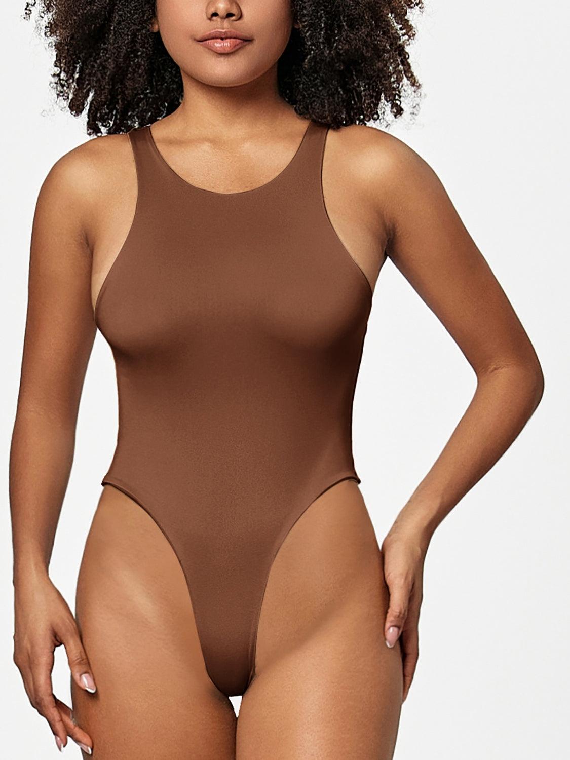 E-Classic Round Neck Wide Strap Bodysuit