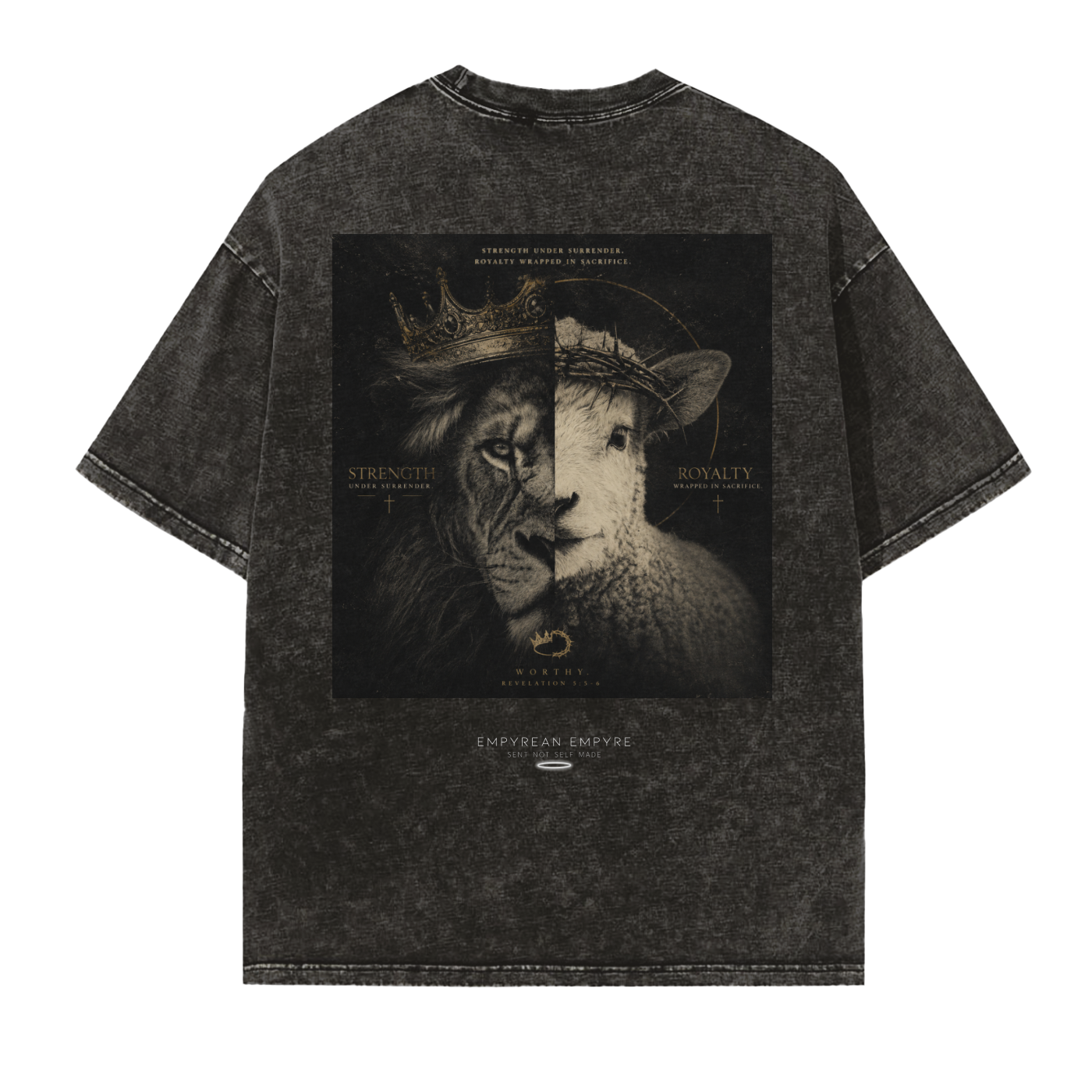 Strength Under Surrender Vintage Washed Frayed Edge Tee