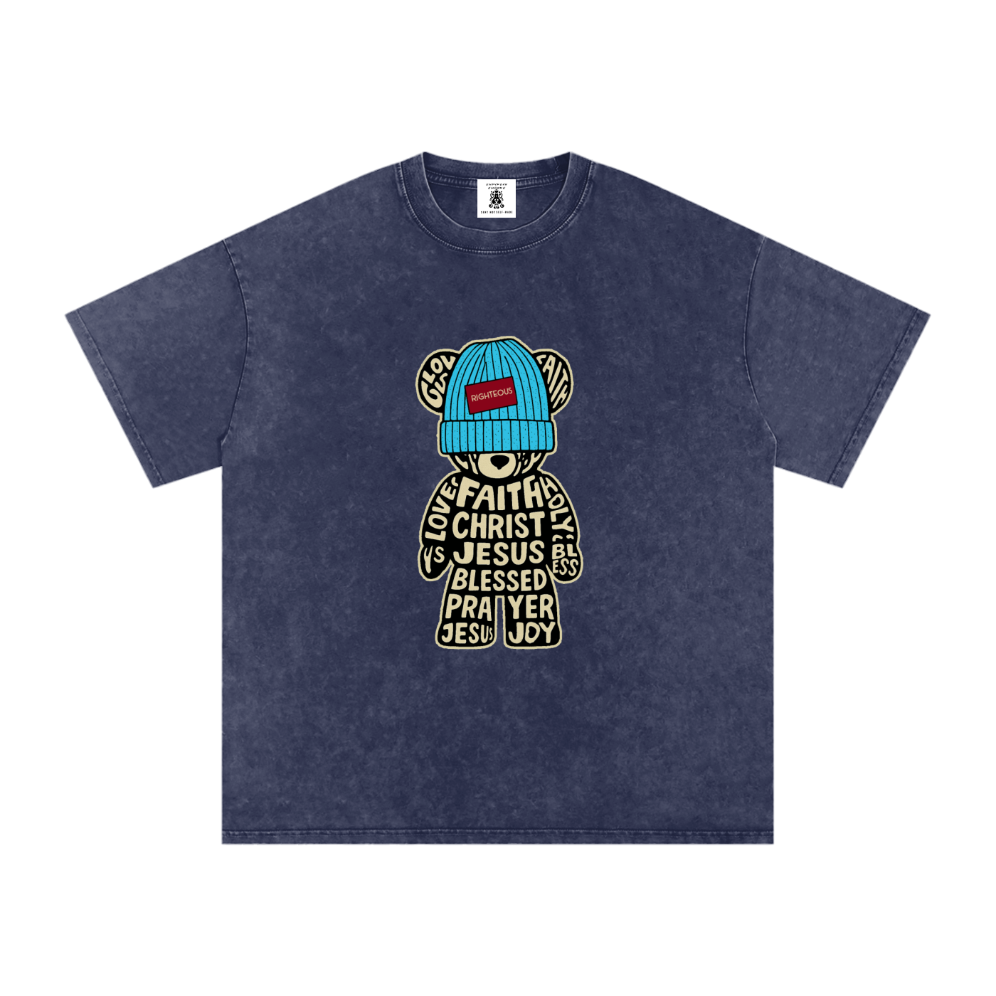 Kingdom Code Bear Snow Wash Oversized Tee