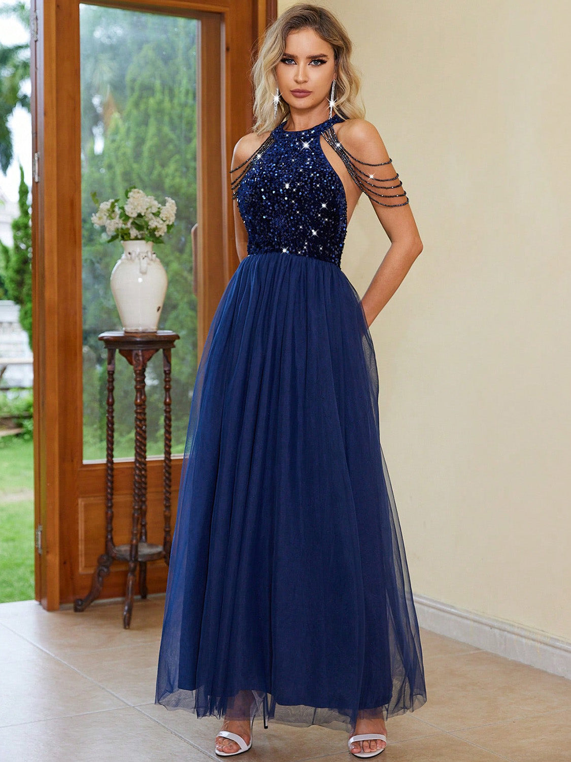 Alina Azure Sparkle Dress