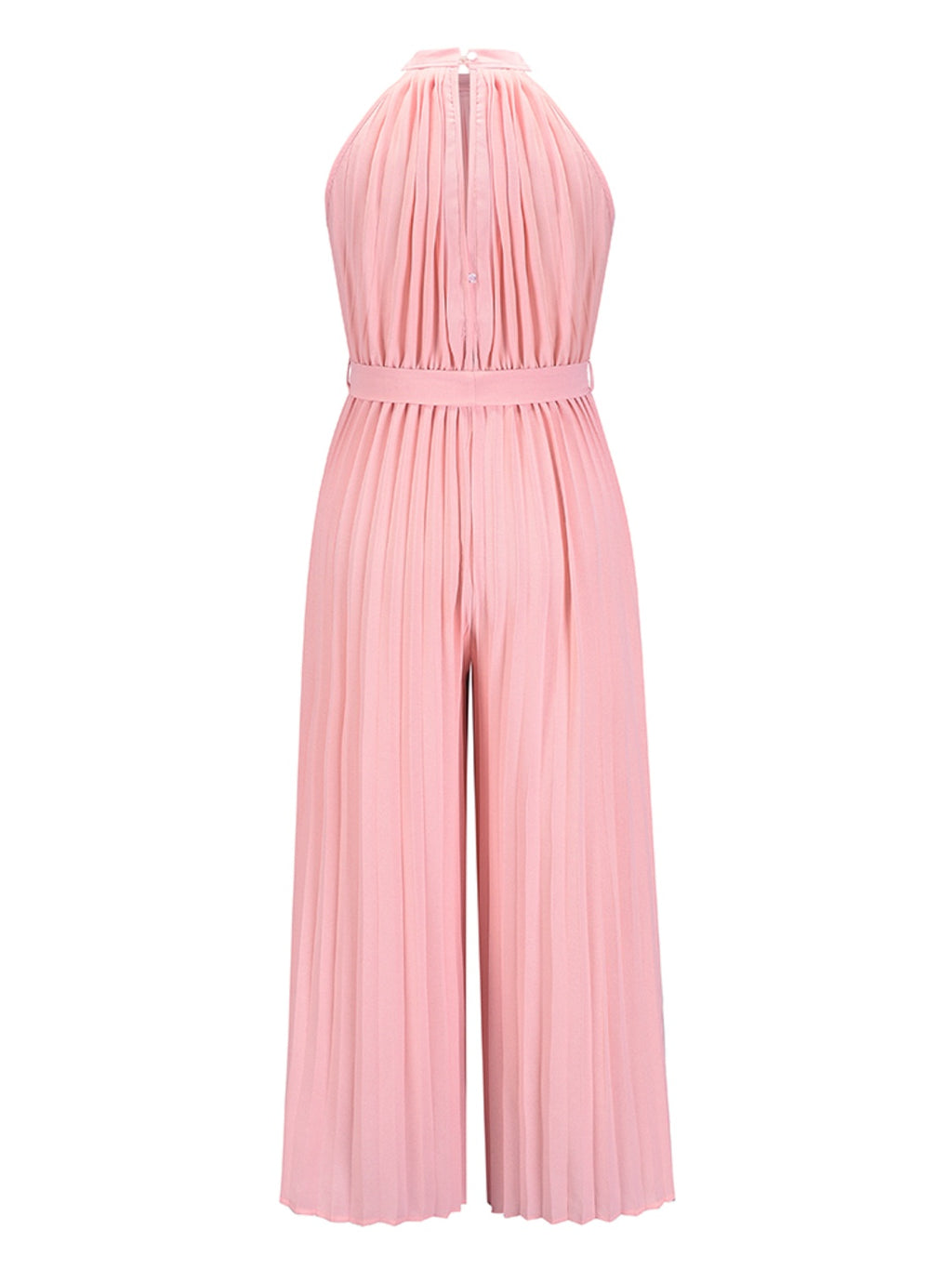 Elegant Pleat Jumpsuit in Blush