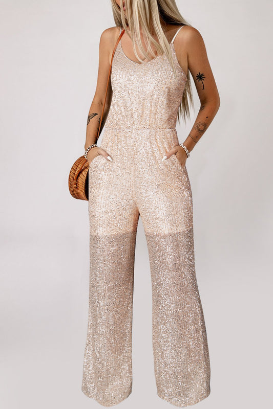 Starlight Sequins Wide-Leg Jumpsuit