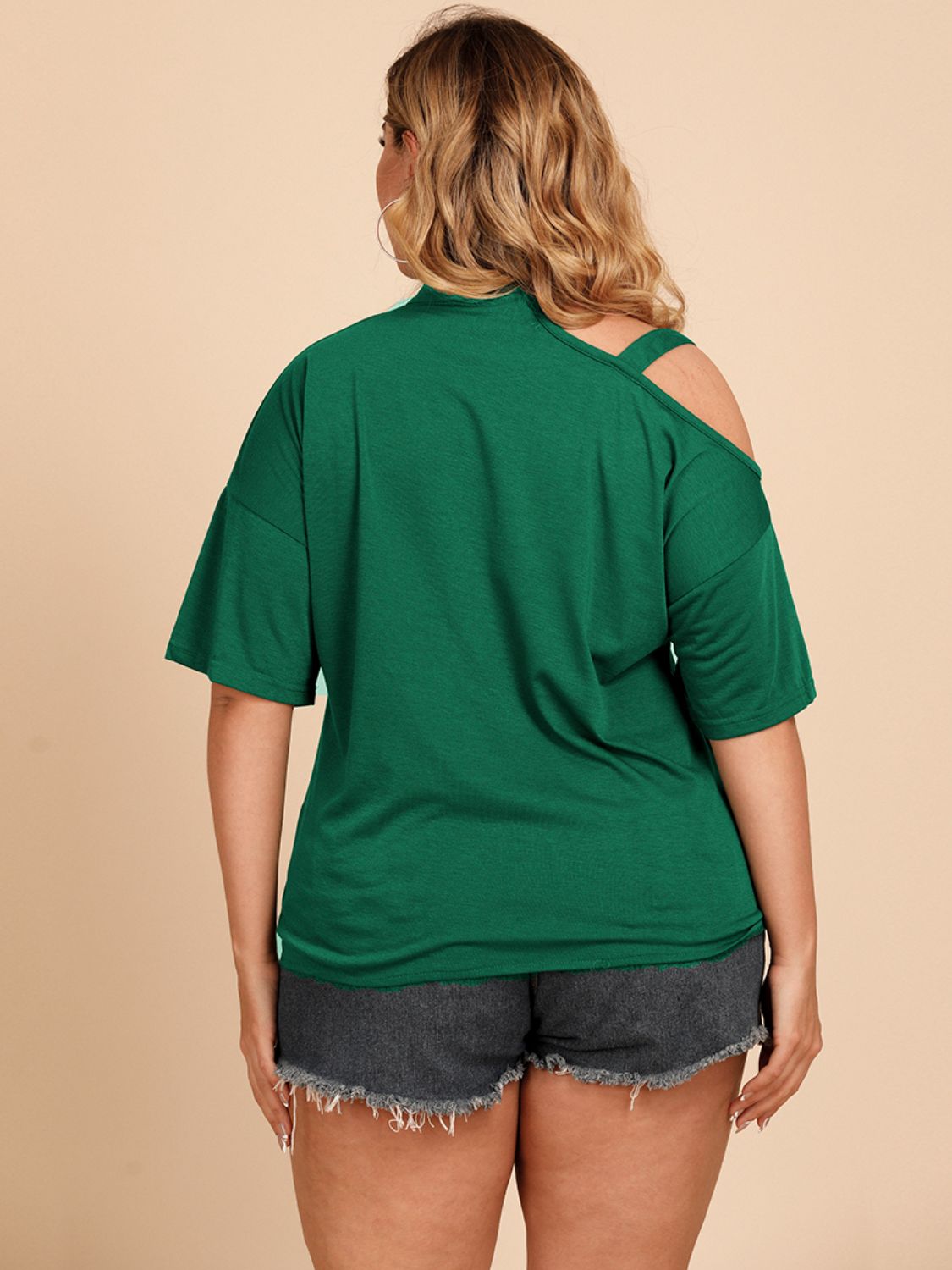 Plus Size Tied Cold-Shoulder Tee Shirt