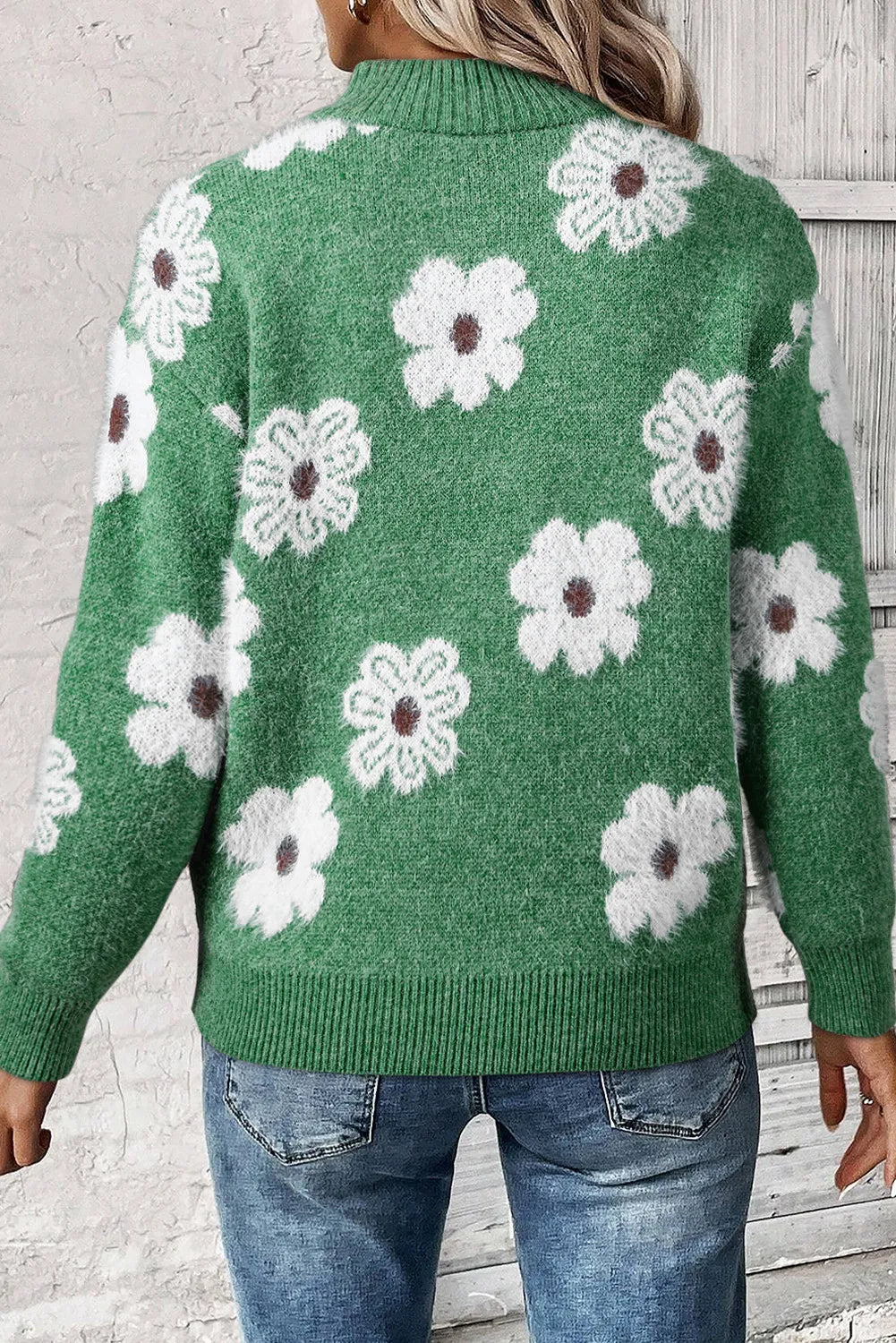 Blossom Breeze Zip-Up Sweater