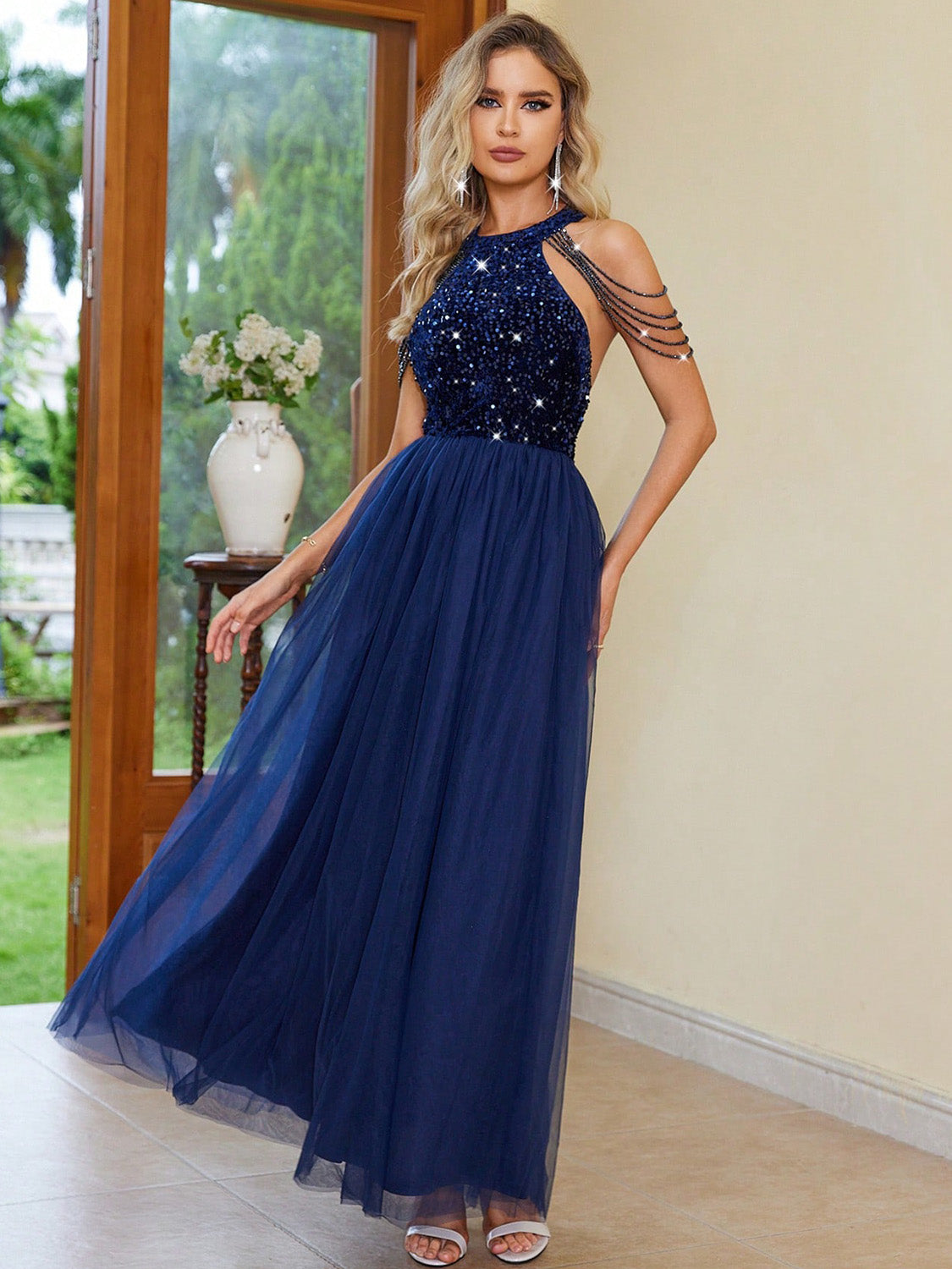 Alina Azure Sparkle Dress