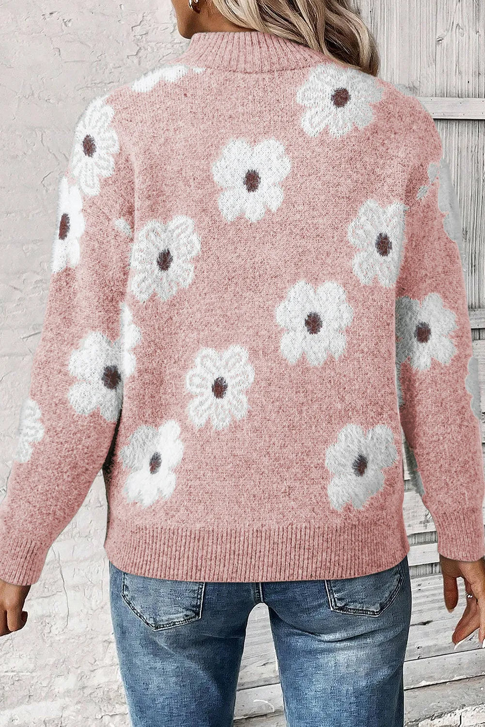 Blossom Breeze Zip-Up Sweater