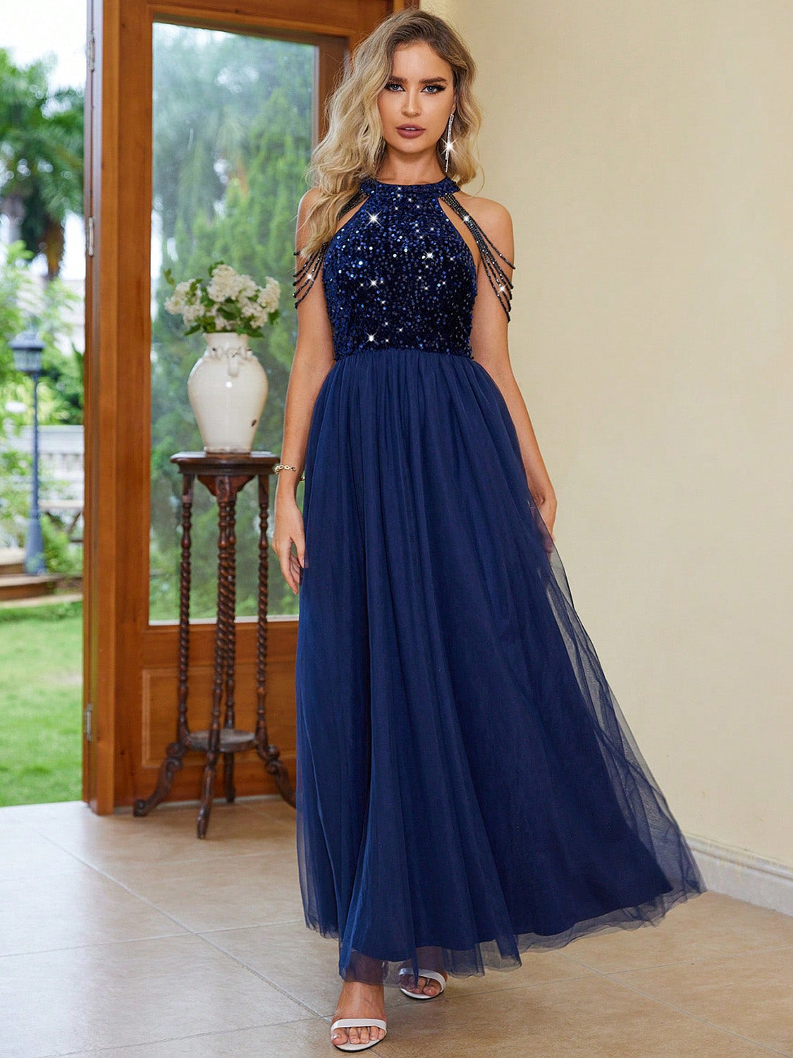 Alina Azure Sparkle Dress