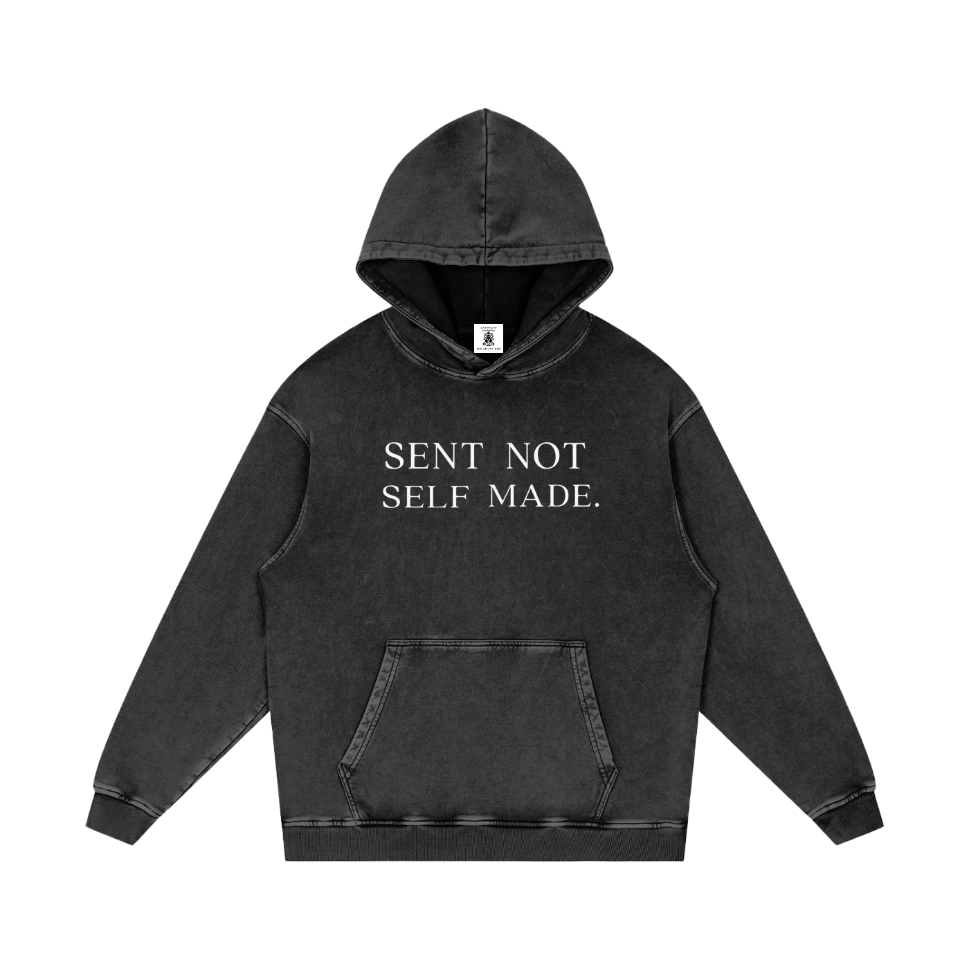 Sent Not Self Made Snow Washed Loose Cotton Hoodie