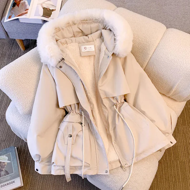 Plush Plus-Size Korean Fashion Coat