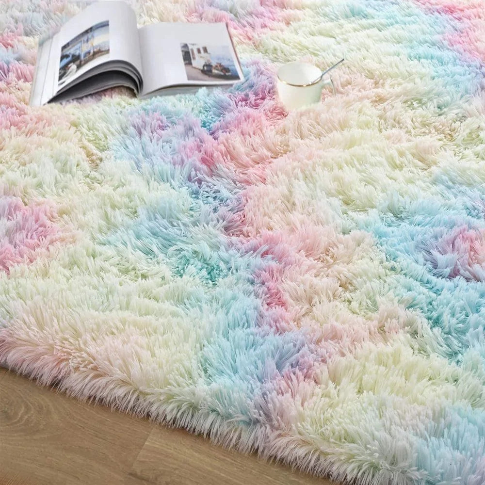 Cozy Rainbow Plush Mat