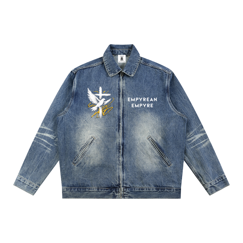 The King's Arrival Vintage Wash Zip Up Denim Jacket