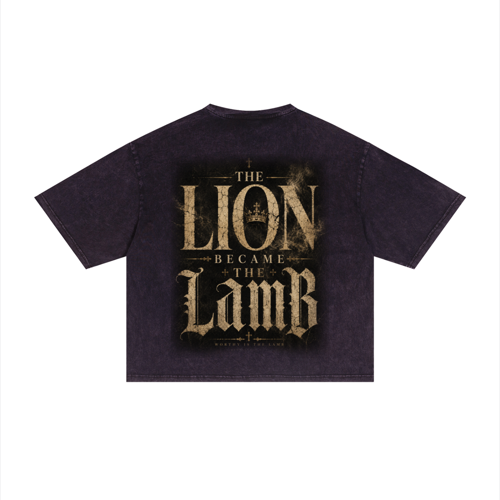 The Lion Became The Lamb Mineral Wash Boxy Tee