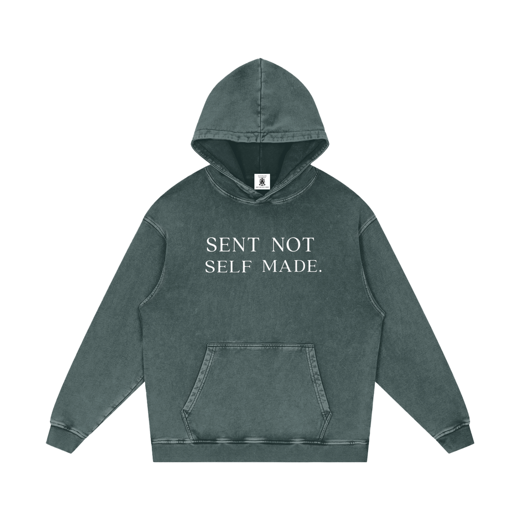 Sent Not Self Made Snow Washed Loose Cotton Hoodie