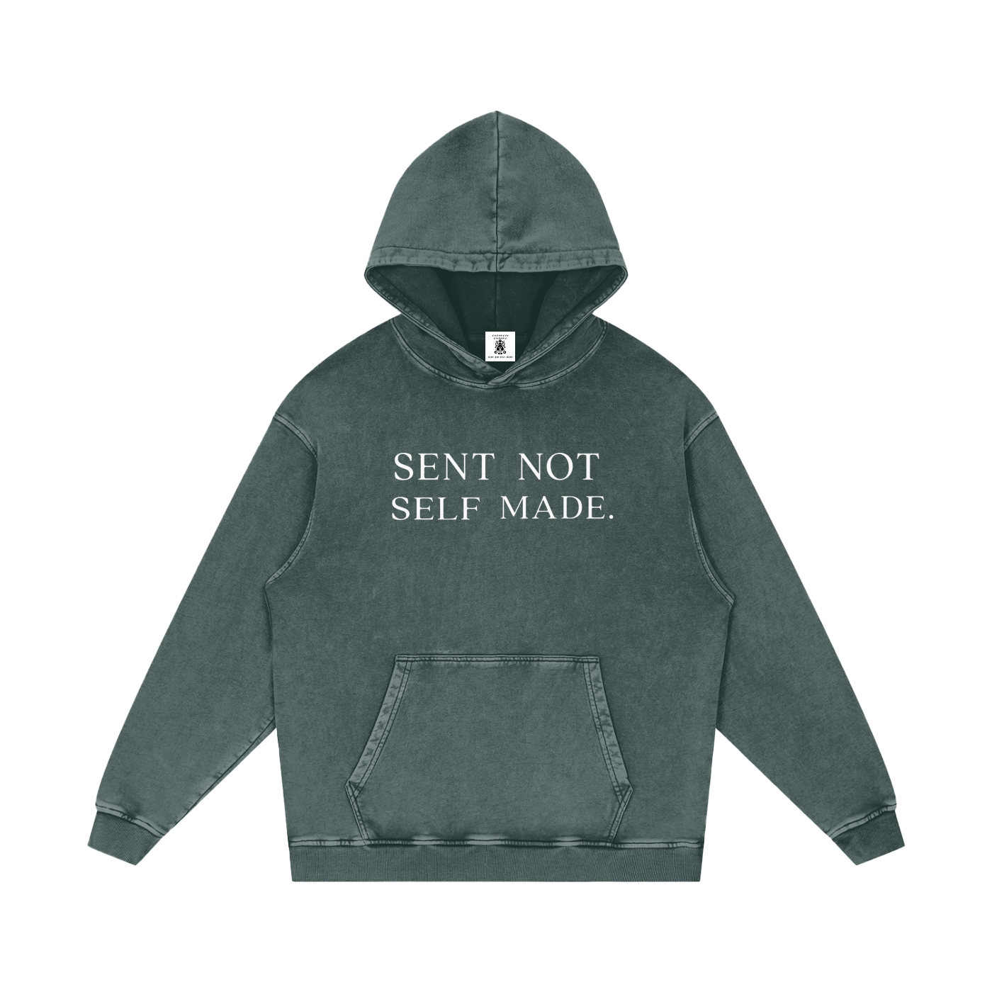 Sent Not Self Made Snow Washed Loose Cotton Hoodie