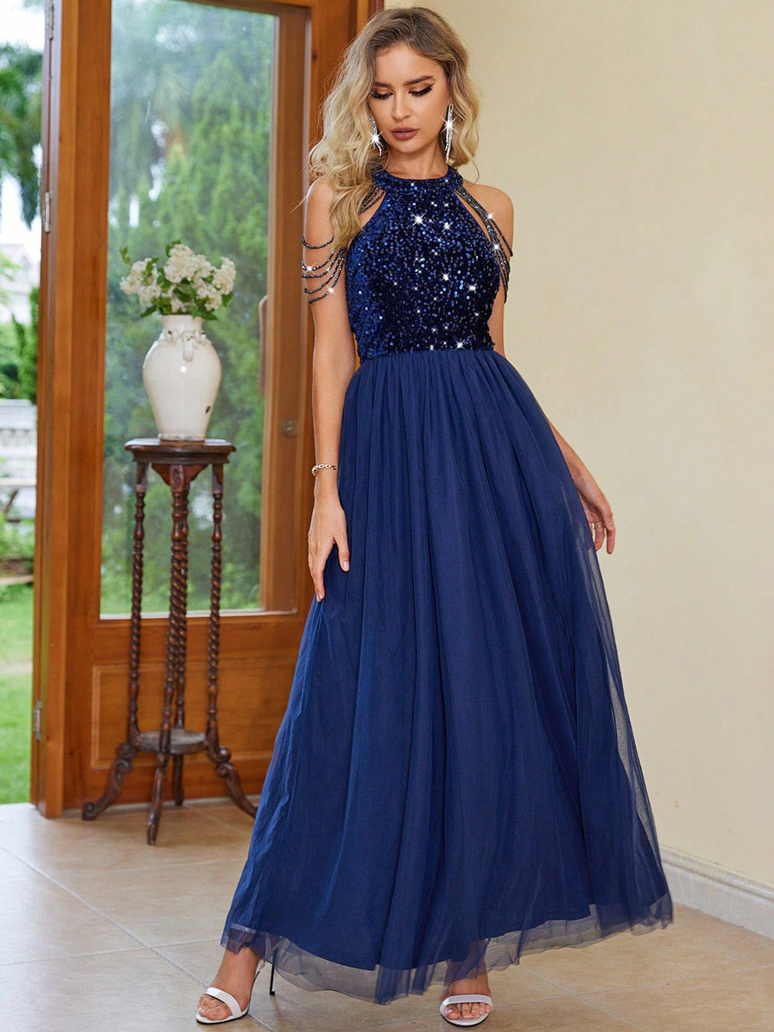 Alina Azure Sparkle Dress