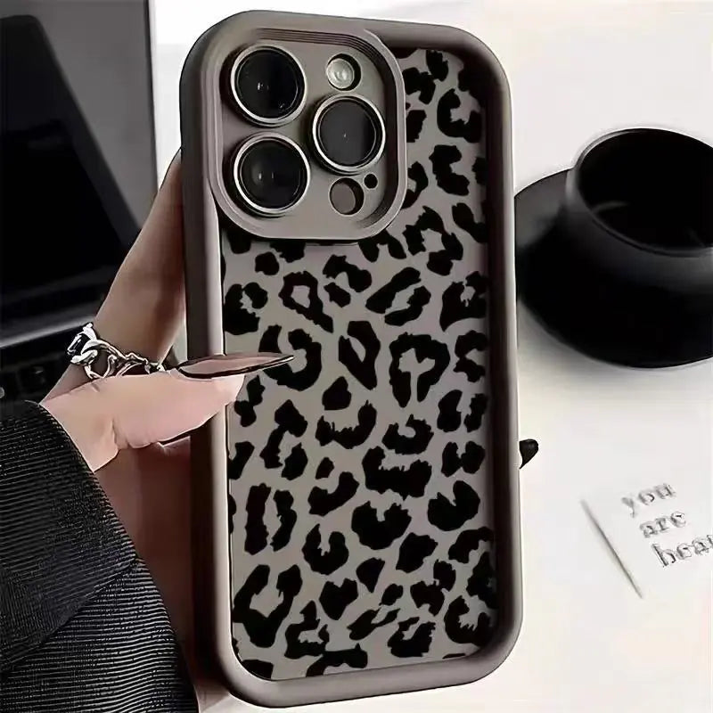 Black Leopard Print Phone Case New