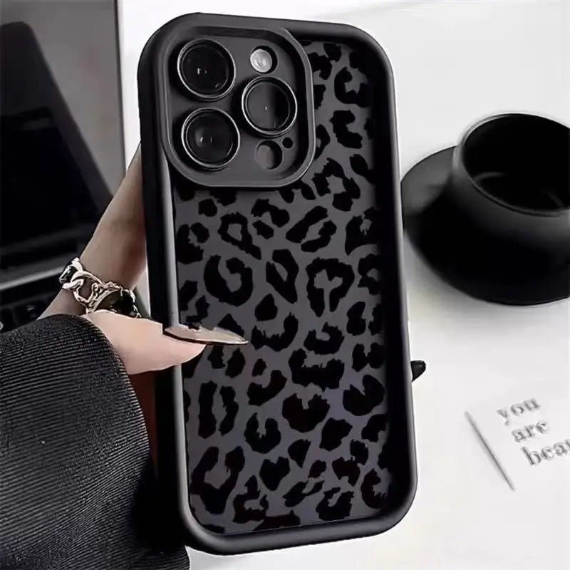 Black Leopard Print Phone Case New