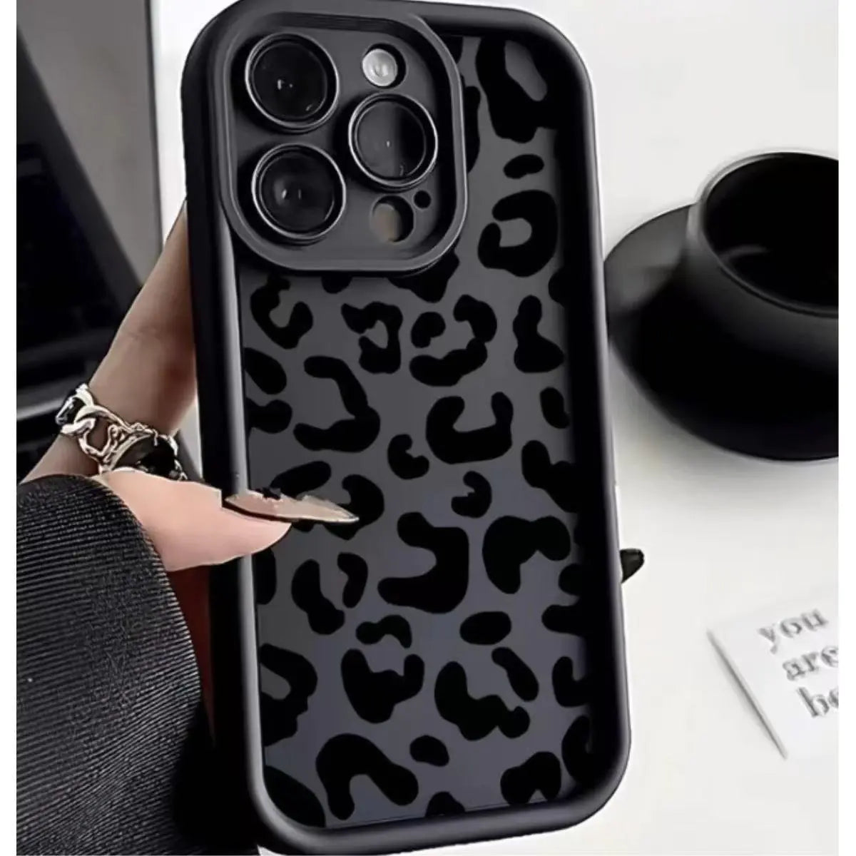 Black Leopard Print Phone Case New