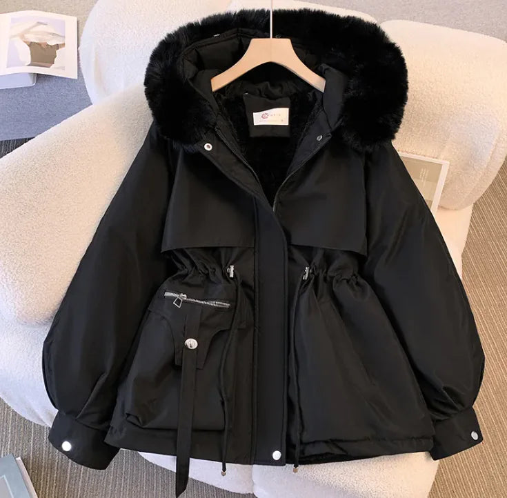 Plush Plus-Size Korean Fashion Coat