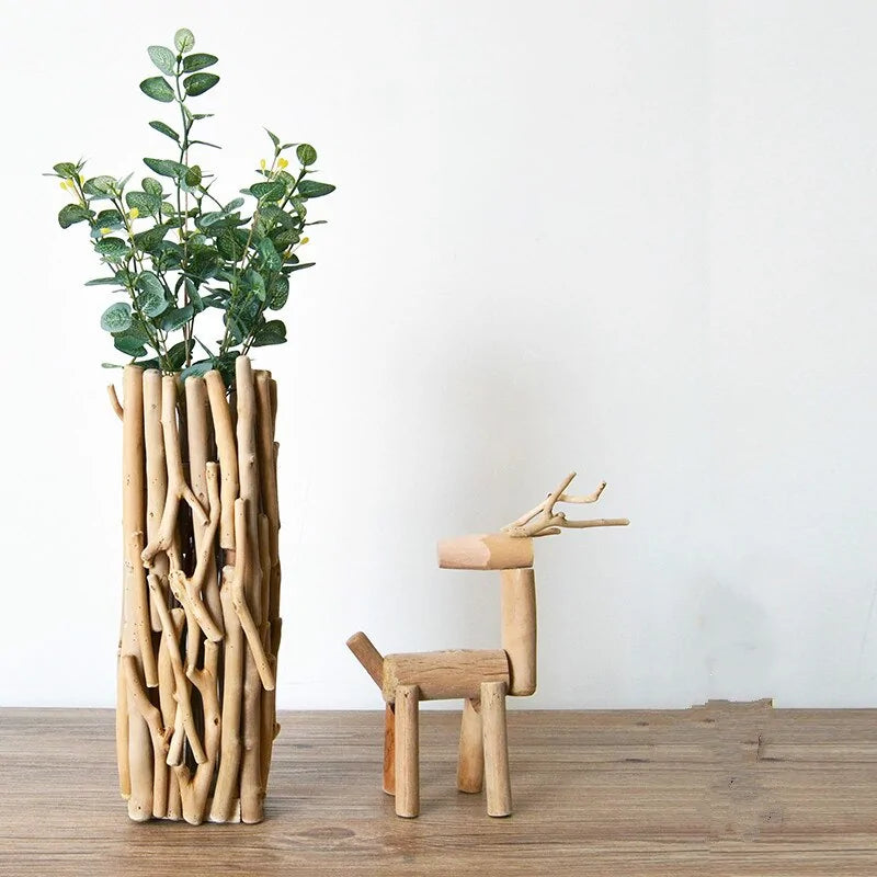 Natural Elegance Wooden Vase