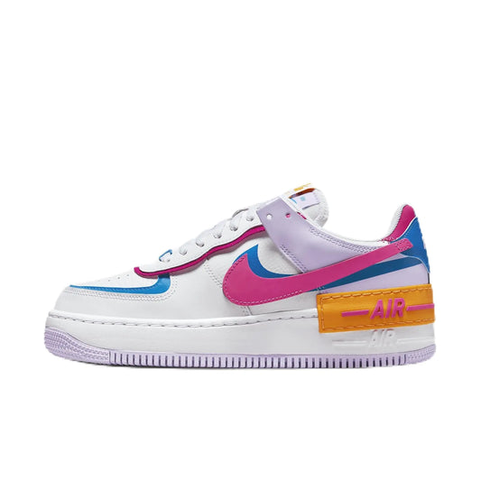 Nike Air Force 1 Shadow Womens Shoes (HF5064-100 White/Photo Blue/Lilac Bloom/Alchemy Pink) Size 10