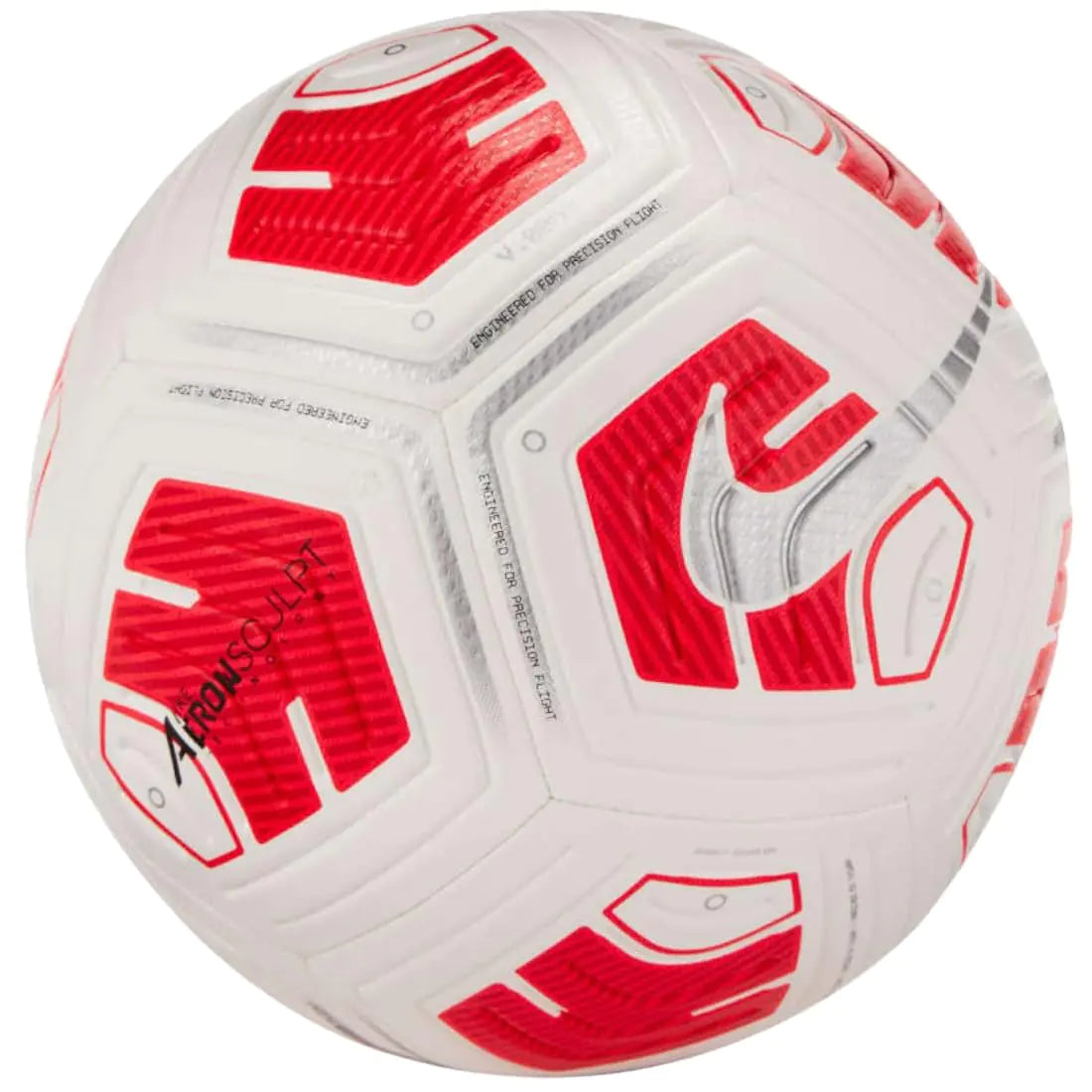 NIKE CU8062-100 Strike Team Recreational Soccer Ball Unisex Adult White/Bright Crimson/Silver Size 4