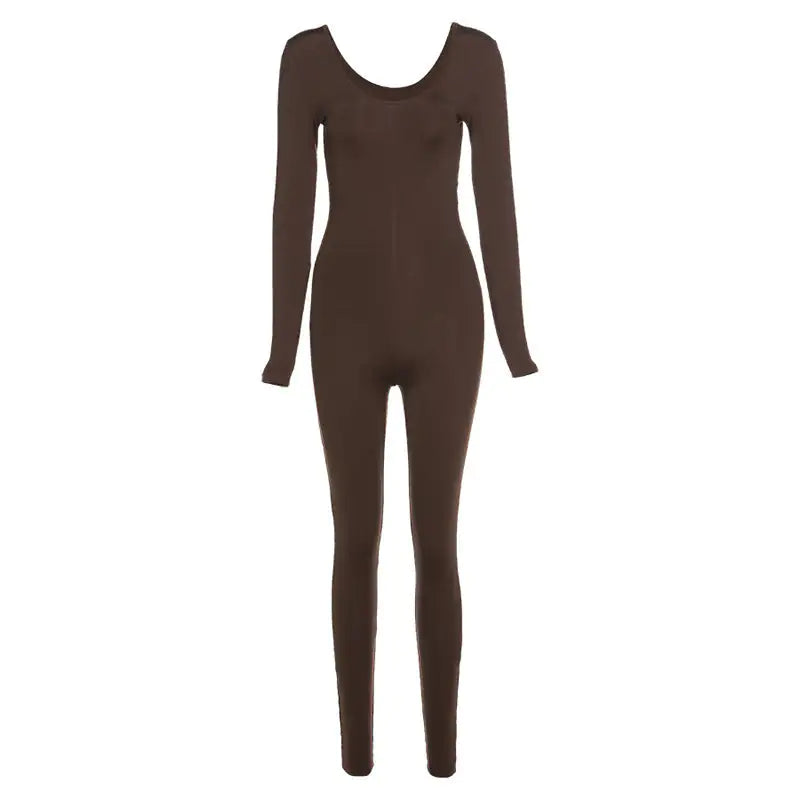 Stretchy Long Sleeve Jumpsuits