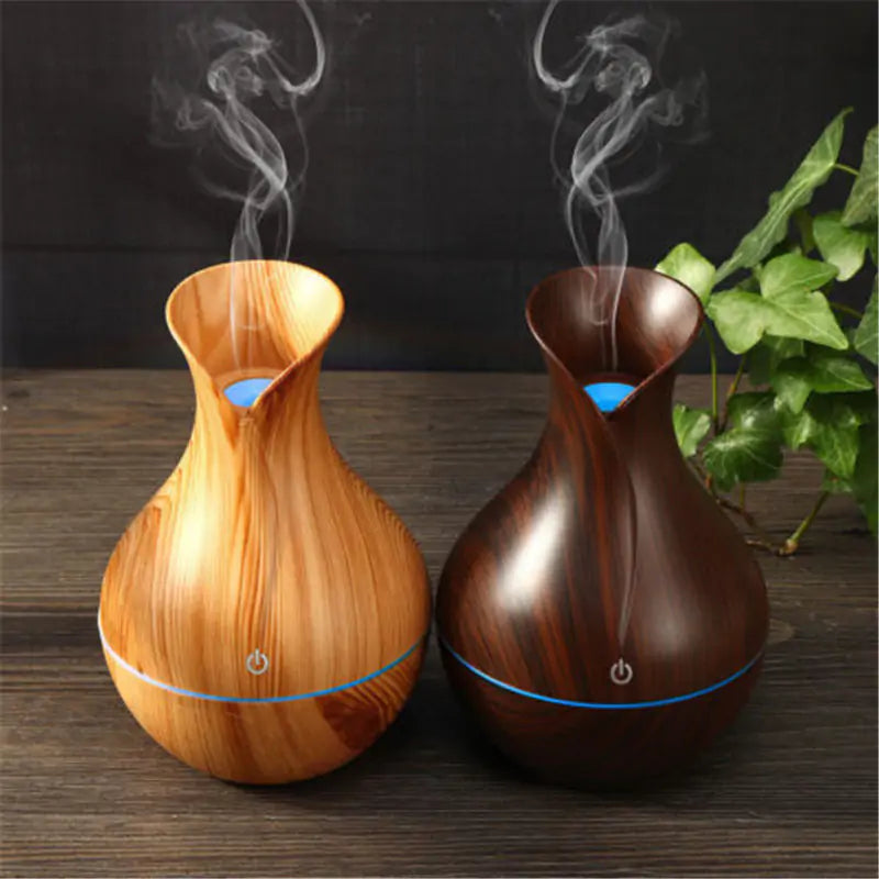 Serenity Wood Vase Light Humidifier