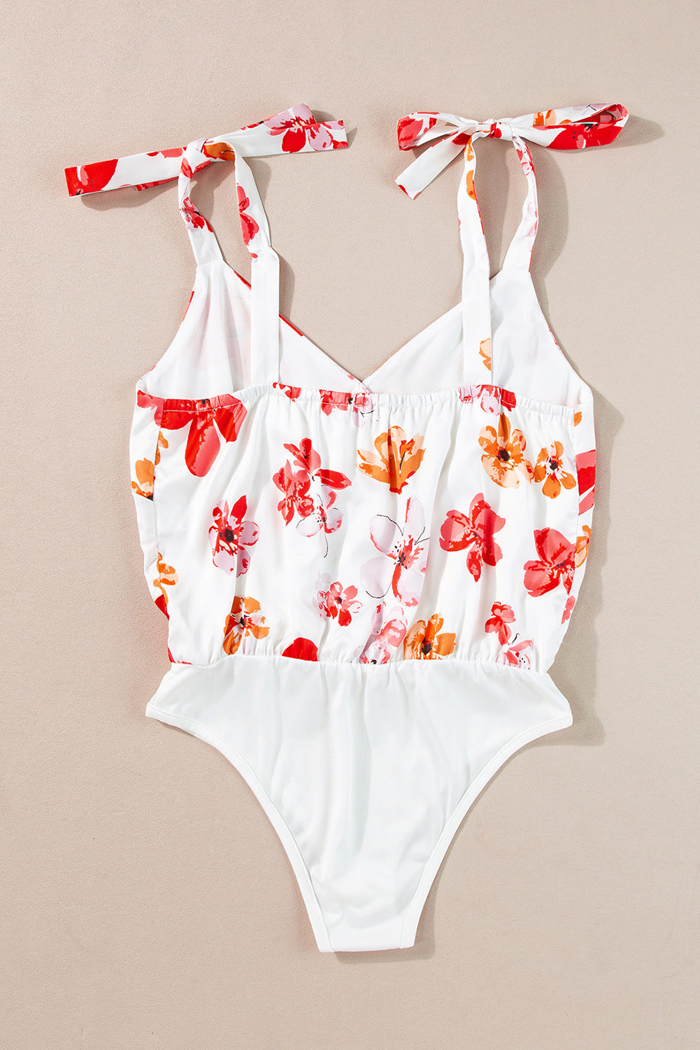 Floral Elegance Surplice Bodysuit