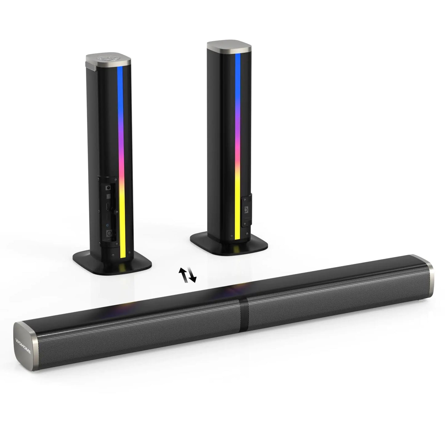 Wohome Fusion Sound Bar: Enhanced Bass & LED Ambiance