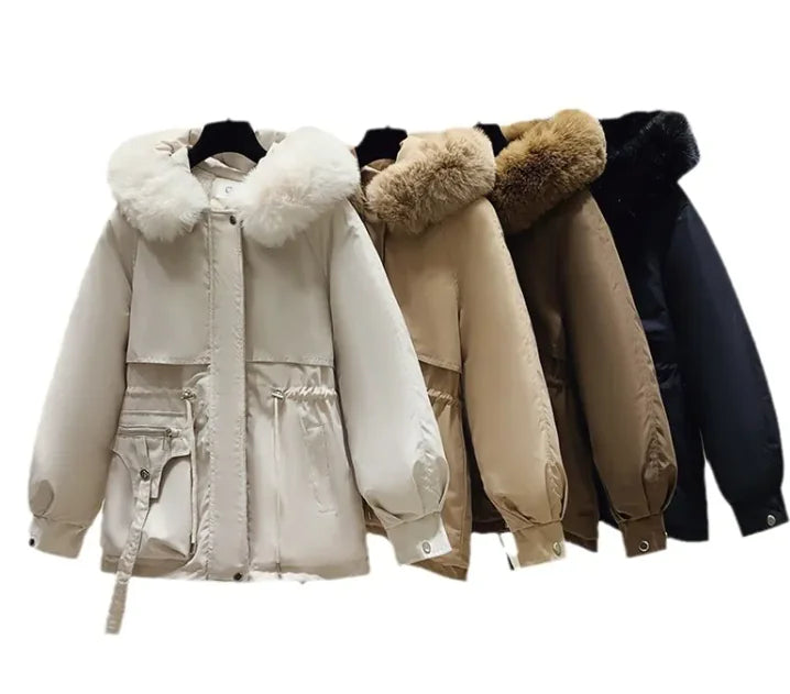 Plush Plus-Size Korean Fashion Coat