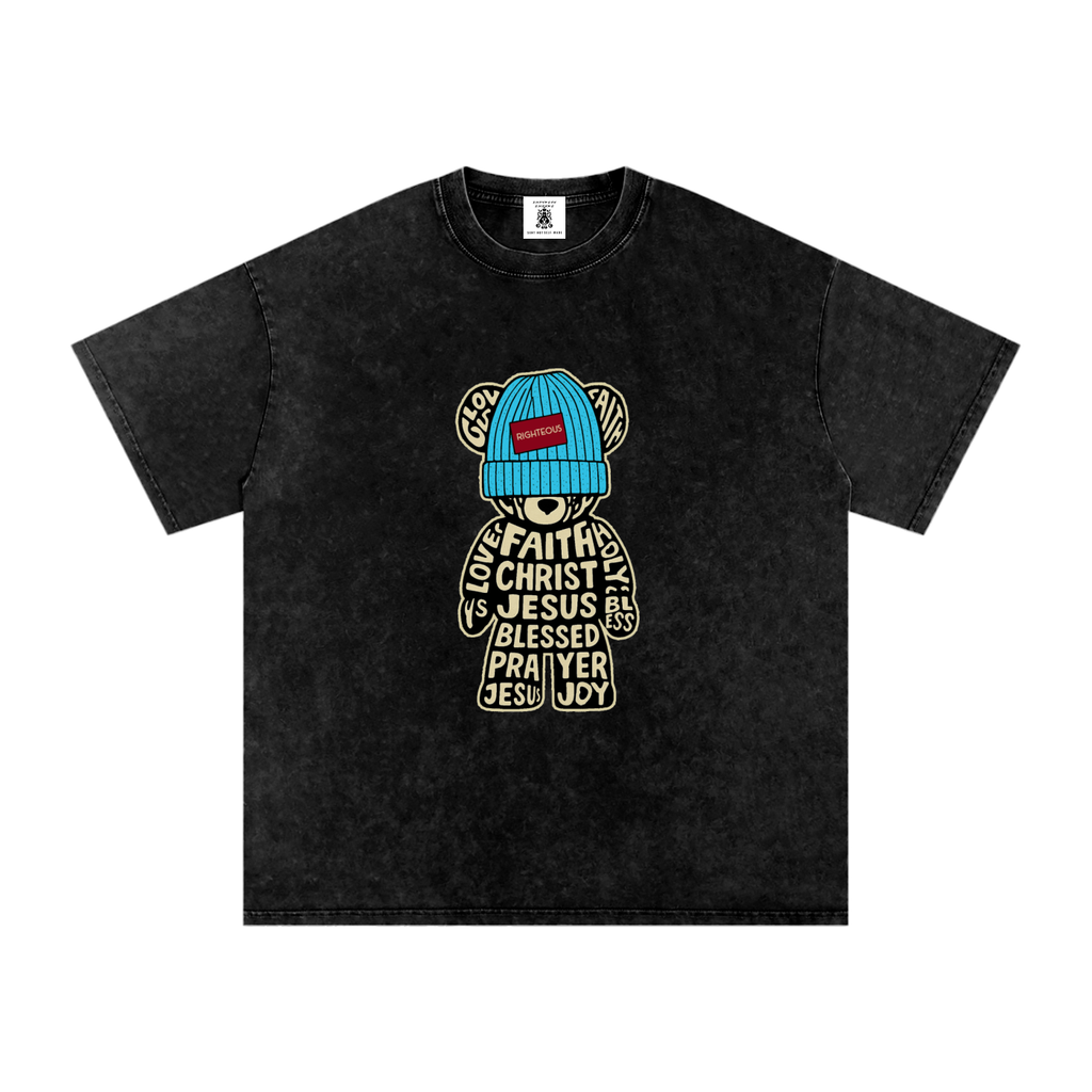 Kingdom Code Bear Snow Wash Oversized Tee