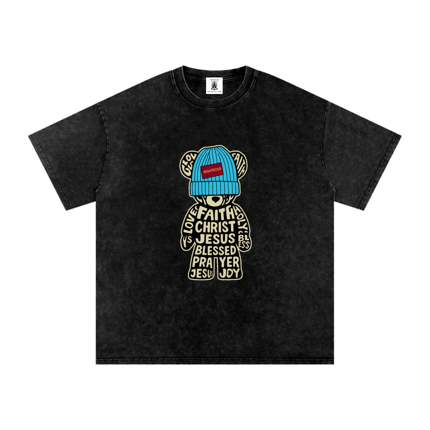 Kingdom Code Bear Snow Wash Oversized Tee