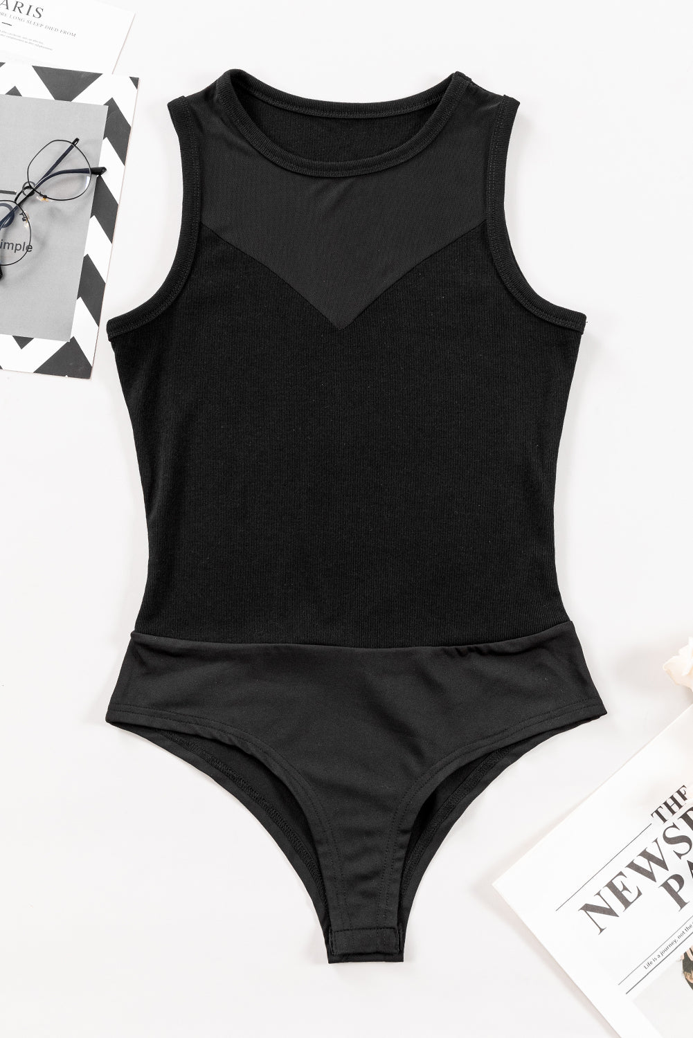 Ethereal Veil Noir Mesh Bodysuit