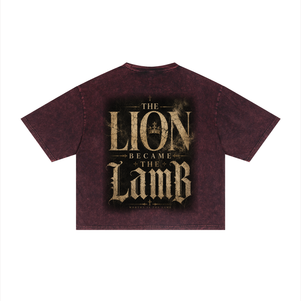 The Lion Became The Lamb Mineral Wash Boxy Tee