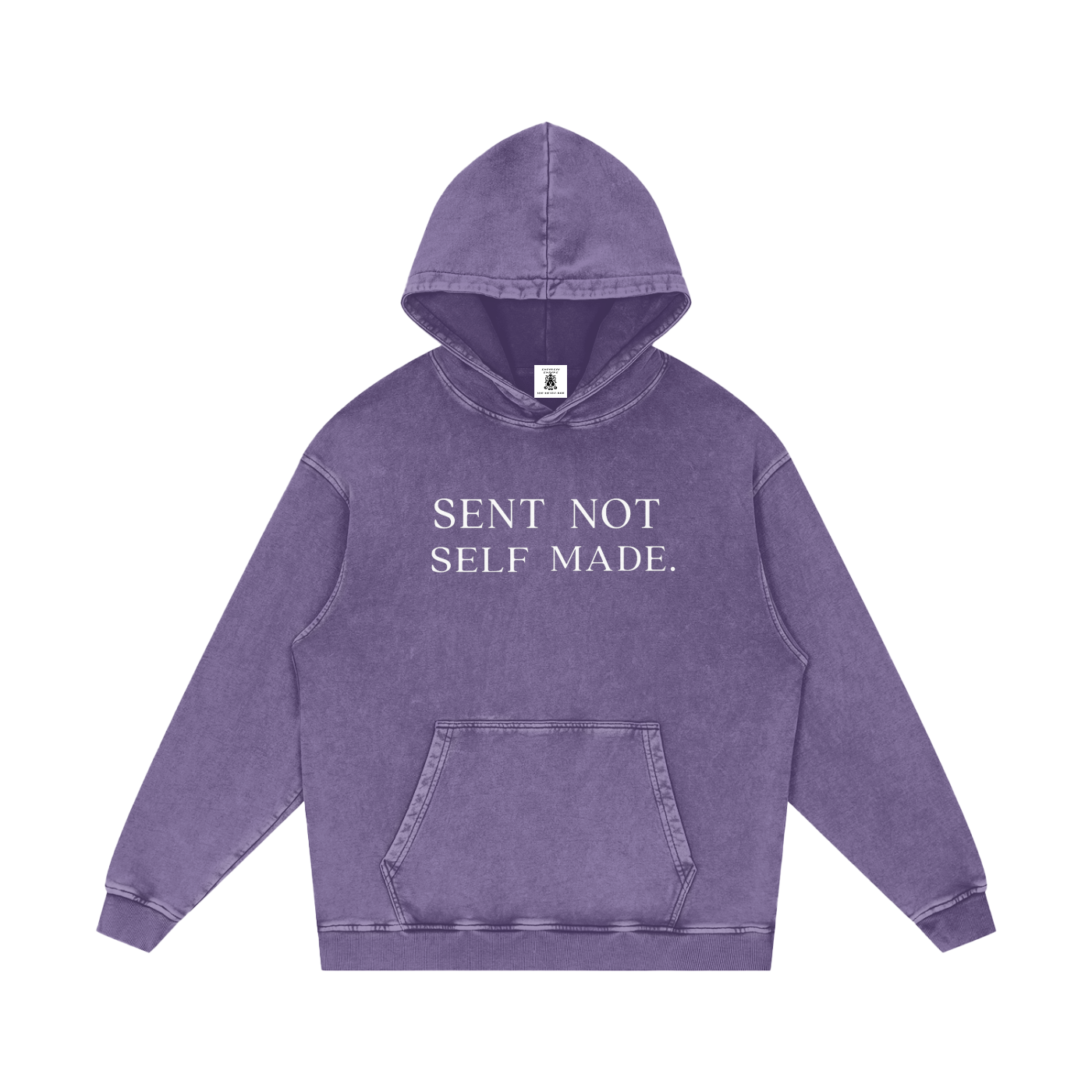 Sent Not Self Made Snow Washed Loose Cotton Hoodie