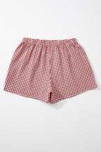 Red Gingham Printed High Waist Shorts
