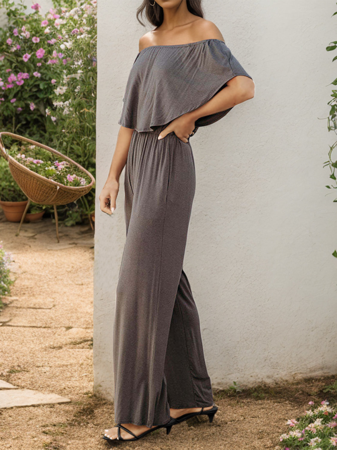 Elegant Ease Off the Shoulder Jumpsuit