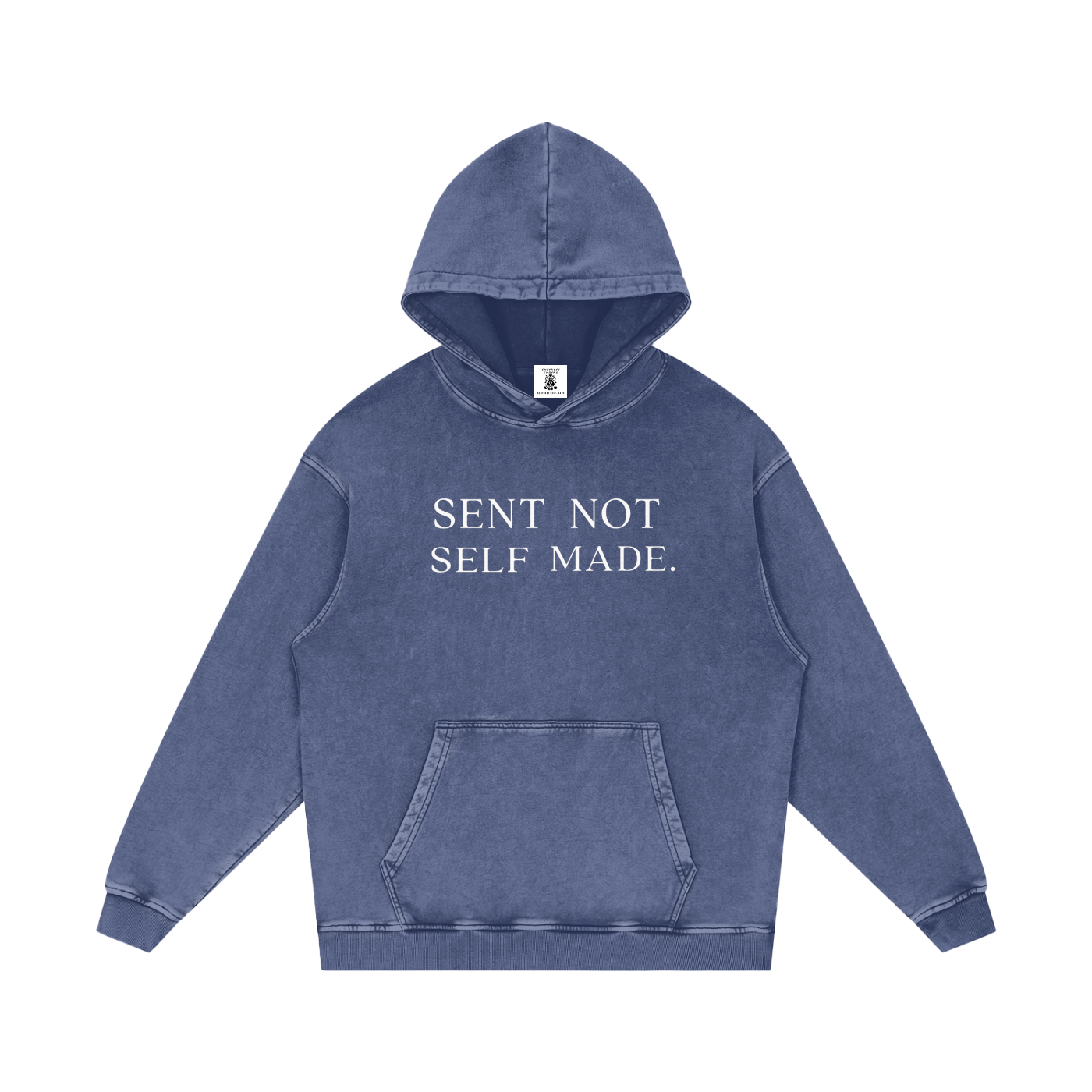 Sent Not Self Made Snow Washed Loose Cotton Hoodie