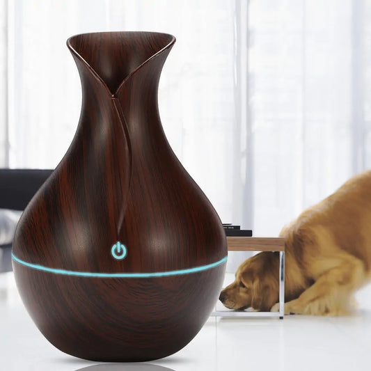 Serenity Wood Vase Light Humidifier