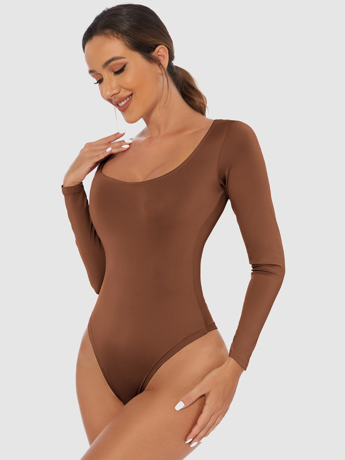 E-Classic Scoop Neck Long Sleeve Bodysuit