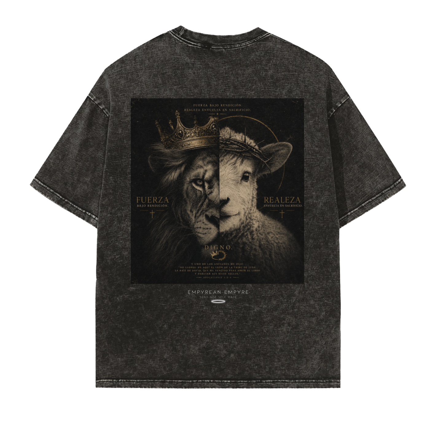 Fuerza Bajo Rendición Vintage Washed Frayed Edge T-Shirt