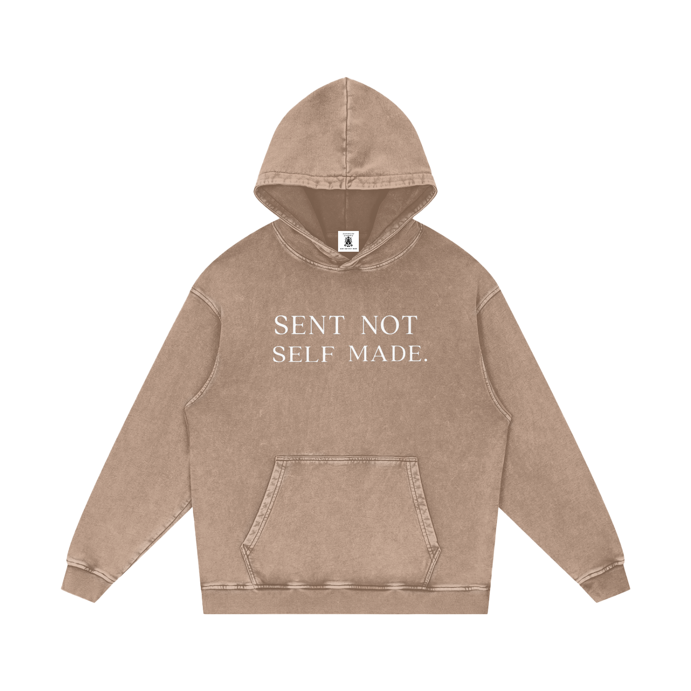 Sent Not Self Made Snow Washed Loose Cotton Hoodie