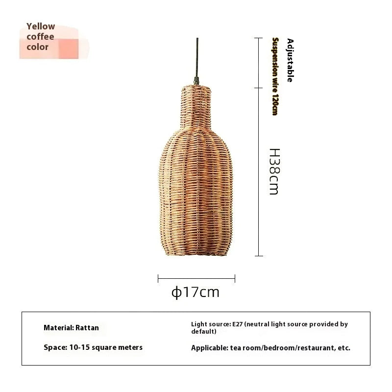 Scandinavian Artisan Rattan Pendant