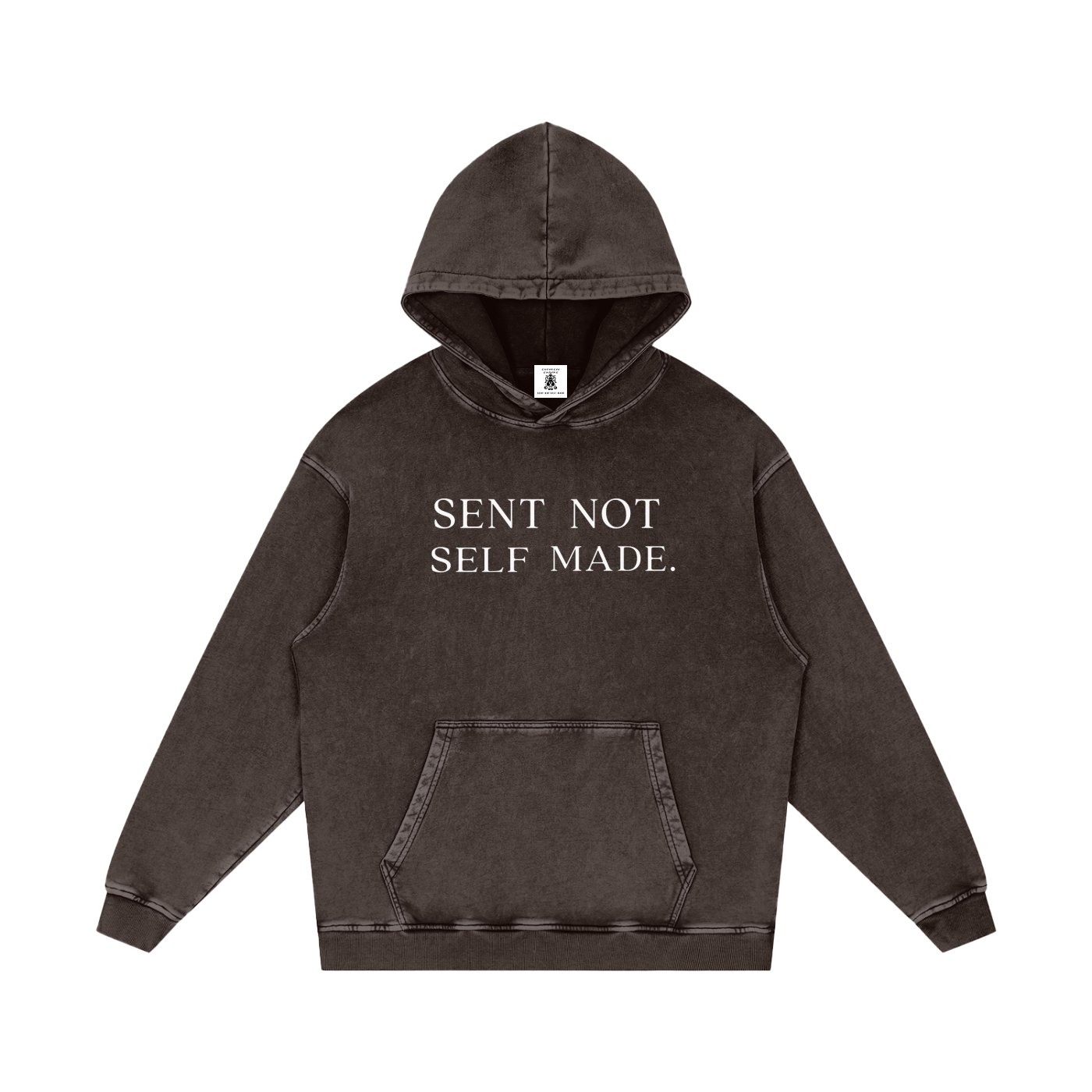 Sent Not Self Made Snow Washed Loose Cotton Hoodie