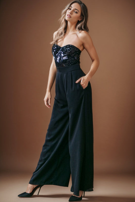 Midnight Sparkle Sequin Jumpsuit