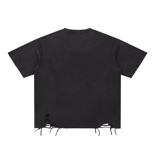 Blessed Baddie Snow Wash Raw-Hem Tee