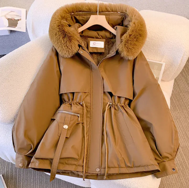 Plush Plus-Size Korean Fashion Coat