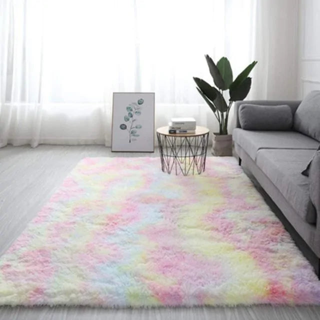 Cozy Rainbow Plush Mat